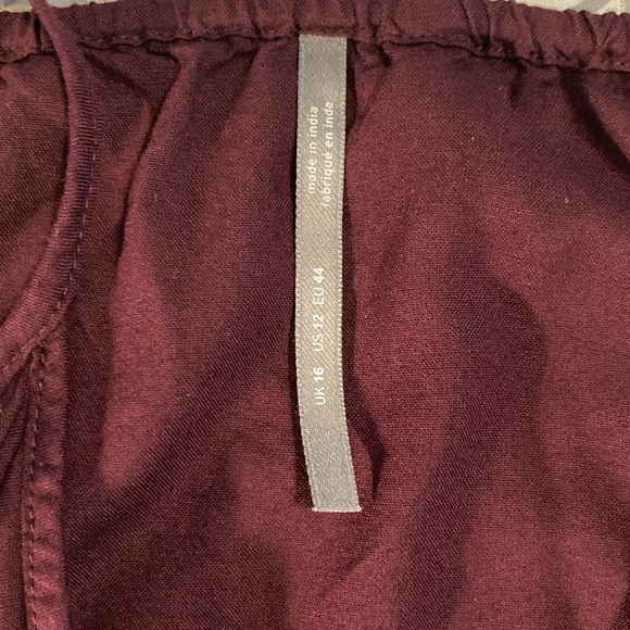 Anthropologie  Galene Embroidered Tunic Dress Size US 12 burgundy - Picture 15 of 15